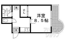 コスモハイツ宝ケ池 1Kの間取図画像