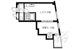 クレール鴨東 1LDKの間取図画像