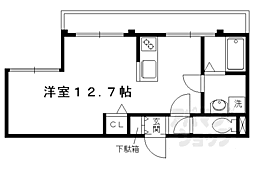 ブドワール北山 ワンルームの間取図画像