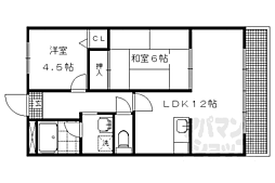 エスポワール鷺 2LDKの間取図画像
