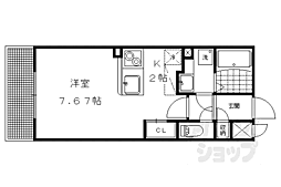 P1NE館6鞠小路 ワンルームの間取図画像