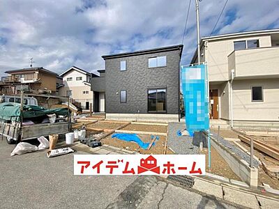 外観：〇●1号棟(撮影2025年1月)●〇 完成間近内覧可能　　　　　　　　　　　　 アイデムホーム南店は緑区役所から徒歩2分 水曜日も営業しております　　　　　 