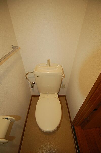 画像6:水洗トイレです。タオル掛けあります。