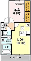 ゴールドウィングA 1LDKの間取図画像