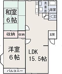 KiSS-K 2LDKの間取図画像