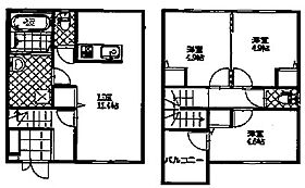 プランドール　２ D ｜ 大分県中津市大字永添（賃貸テラスハウス3LDK・--・70.38㎡） その2