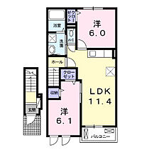 エヴァーグリーン植野A 202 ｜ 大分県中津市大字植野1131番地（賃貸アパート2LDK・2階・55.35㎡） その2