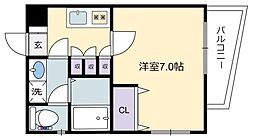 シェルト垂水 1Kの間取図画像