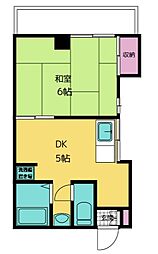 リバーサイド丸山 4階2DKの間取り