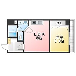 エンジェルス守屋 1LDKの間取図画像