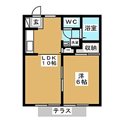 ファミール香月 1LDKの間取図画像
