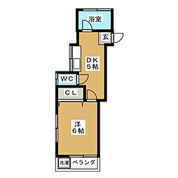 メゾン大山 1DKの間取図画像
