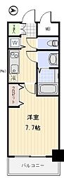 メゾン・ド・ヴィレ高輪魚らん坂 1Kの間取図画像