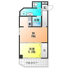 ストークハイム三田 1LDKの間取図画像