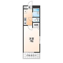 パサニア白金 1Kの間取図画像