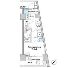 MFPRコート武蔵小山 1Kの間取図画像