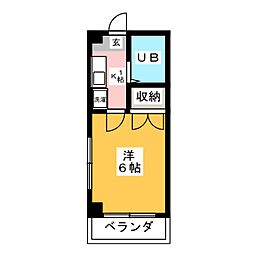 Kハイツ 3階1Kの間取り