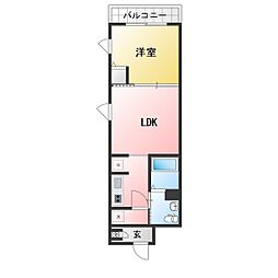 SRS OIMACHI 1LDKの間取図画像
