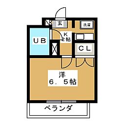 JR山手線 目黒駅 徒歩7分の賃貸マンション 3階1Kの間取り