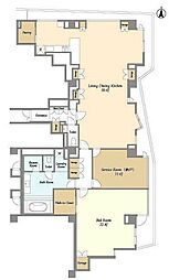 プレステージレジデンス白金長者丸 1階2LDKの間取り