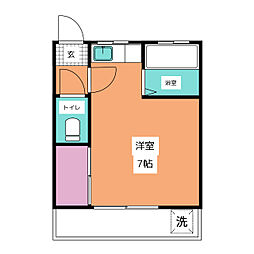 JR山手線 目黒駅 徒歩7分の賃貸アパート 2階ワンルームの間取り