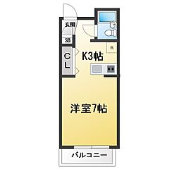 カーサST2 ワンルームの間取図画像