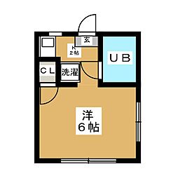 マグノリアレディースハウスA ワンルームの間取図画像