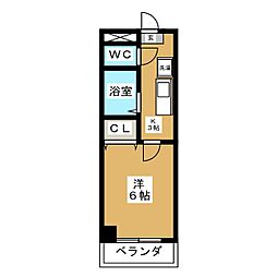 カペラ2 1Kの間取図画像