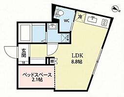 オークレスト下目黒 1LDKの間取図画像