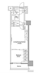 ザ・パークハビオ目黒桜邸 1LDKの間取図画像