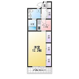 シティコート目黒3号棟 1Kの間取図画像