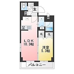 S-RESIDENCE目黒大岡山bresa 1LDKの間取図画像