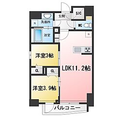 S-RESIDENCE目黒大岡山bresa 2LDKの間取図画像