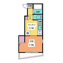 ヴィッラホーム四番館 1Kの間取図画像