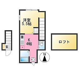 ヴィッラホーム四番館 ワンルームの間取図画像