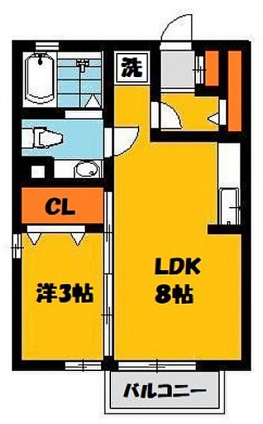 イートンカレッジ 102号室｜栃木県宇都宮市平松本町(賃貸アパート1LDK・1階・29.25㎡)の写真 その2