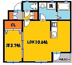 ブランシェット 106号室 ｜ 栃木県宇都宮市中一の沢町（賃貸アパート1LDK・1階・35.83㎡） その2