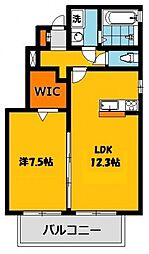 スパローハウス五番館Ａ 1階1LDKの間取り