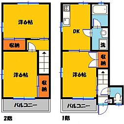 アレストヤナセA 3DKの間取図画像