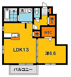 クローバーヒル城南A 1LDKの間取図画像