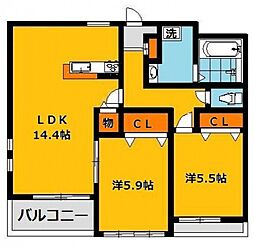 間取図画像 2LDK