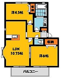 ソレジオタウン西川田D 2階