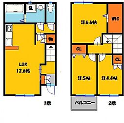 サンライズ今宮 1階3LDKの間取り