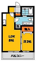 クレール・シャンブル 1DKの間取図画像