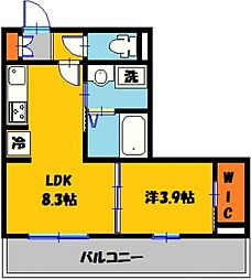 エルアベニュー 3階1LDKの間取り
