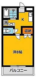 トサキ2 1Kの間取図画像