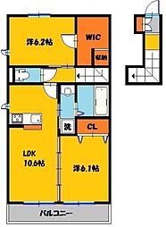 クレイン6 2LDKの間取図画像