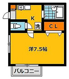 メゾンド・ソレイユ 1Kの間取図画像