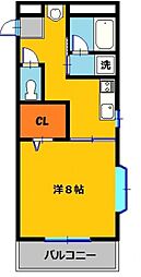 メゾンド・クレール 1Kの間取図画像