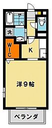 グリーンビレッジF・ME 1Kの間取図画像